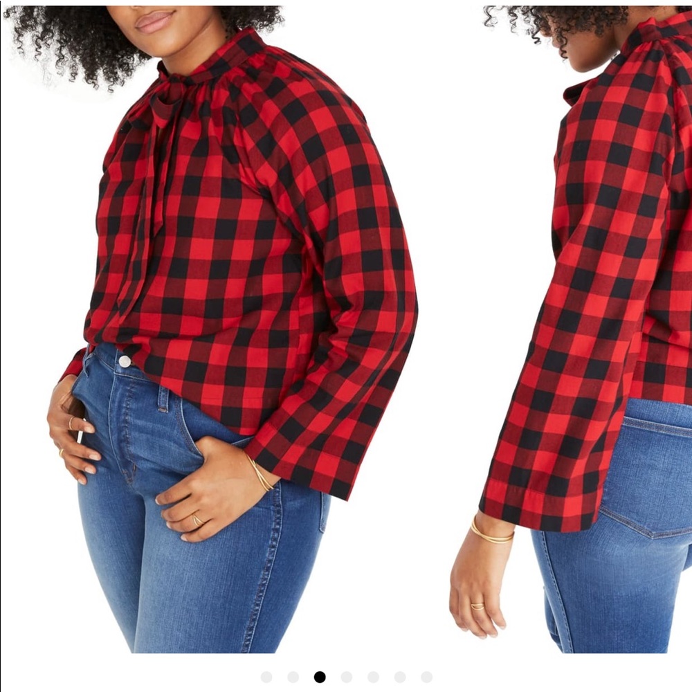 Madewell Tie Neck Blouse